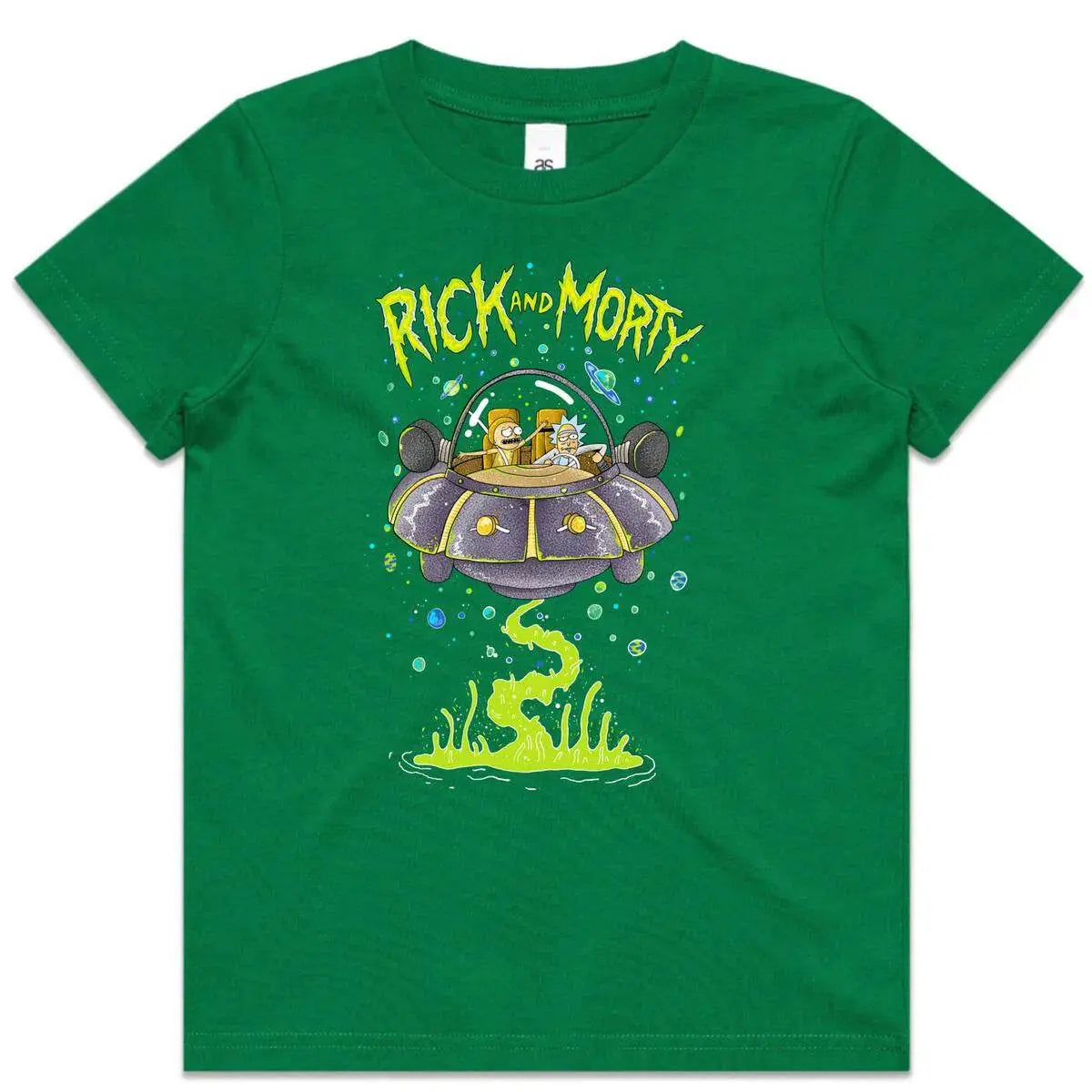 Kids Rick And Morty T-shirt - Green - BLVD