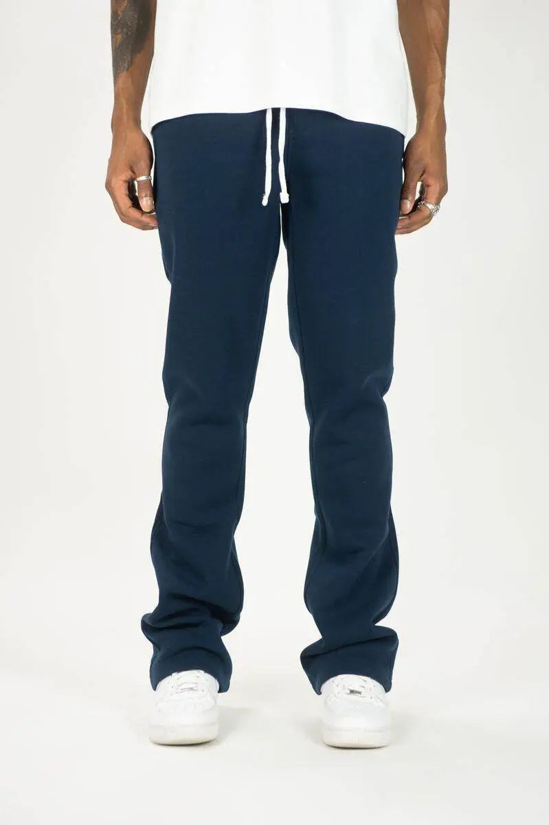 Rebel Minds Stacked Fleece Jogger - Navy - BLVD