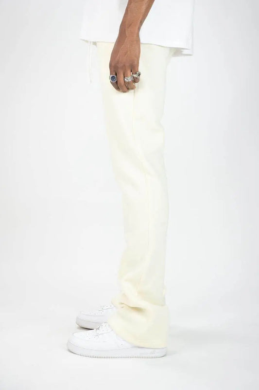 Rebel Minds Stacked Fleece Jogger - Cream - BLVD