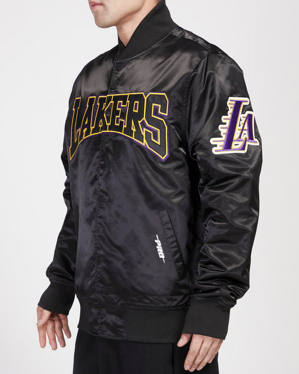 Pro Standard Los Angeles Lakers Crest Emblem Satin Jacket - Black