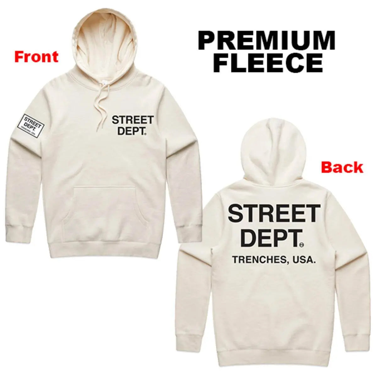 Pg Street Dept Men Hoodie - Cream - BLVD