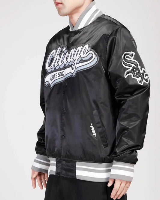 Pro Standard - Chicago White Sox Xcript Tail M Satin Jacket - Black / Gray - BLVD