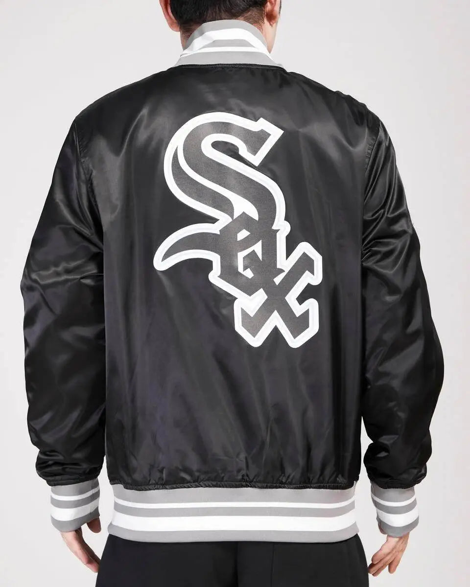 Pro Standard - Chicago White Sox Xcript Tail M Satin Jacket - Black / Gray - BLVD