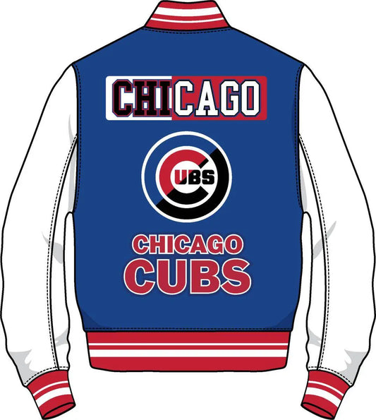 Pro Standard - Chicago Cubs Split Logo M Rib Wool Varsity Jacket - Royal Blue / Red - BLVD