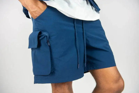 Rebel Minds Tactical Cargo Poly Shorts - Navy - BLVD