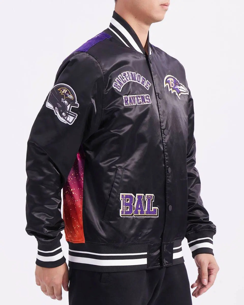 Pro Standard - Baltimore Ravens Sublimated Satin Jacket- Purple Sky - Black - BLVD