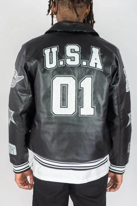 RM Eagle Usa Pu Jacket - Black - BLVD