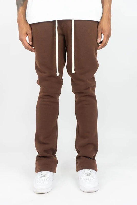 Rebel Minds Stacked Fleece Jogger - Brown - BLVD