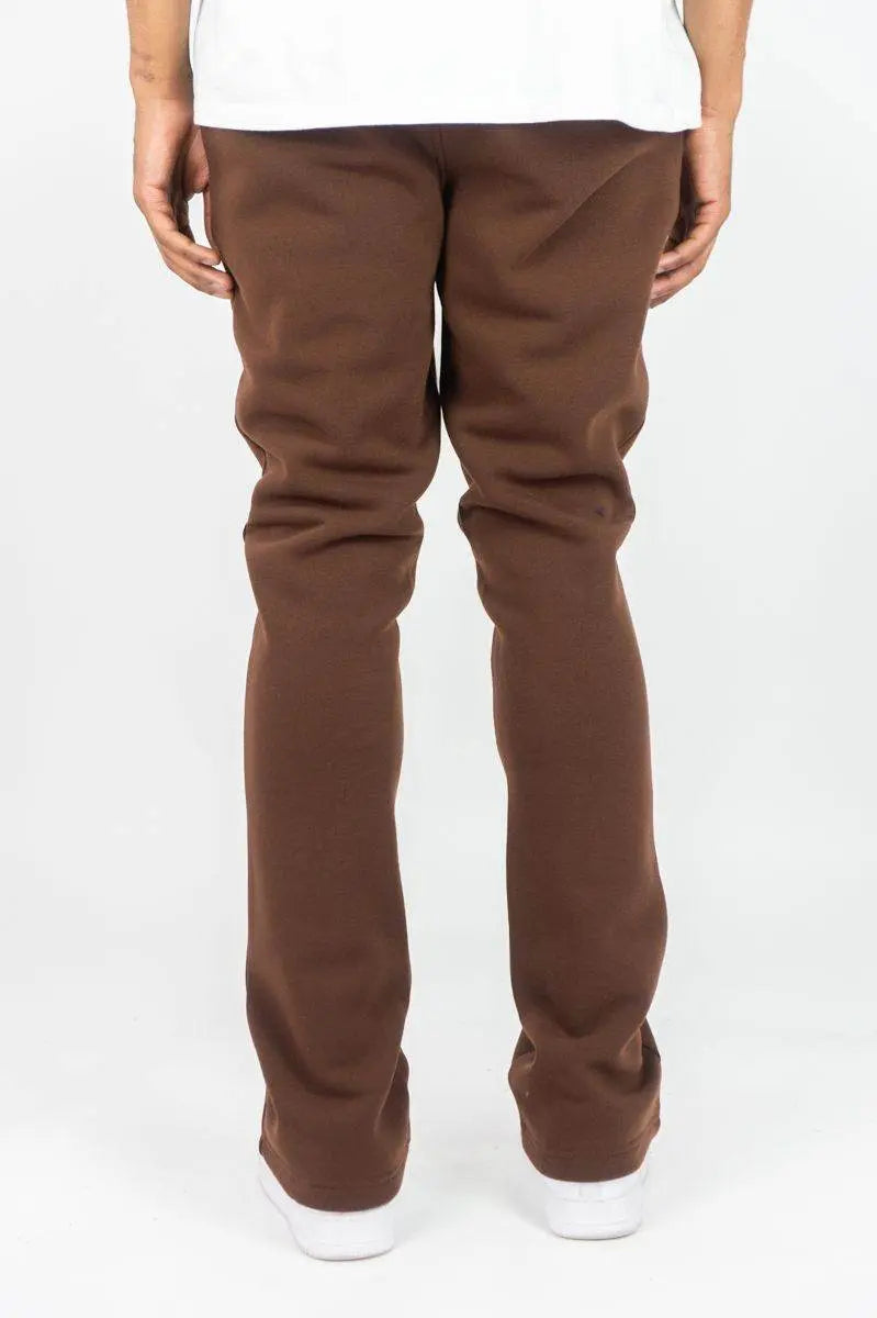 Rebel Minds Stacked Fleece Jogger - Brown - BLVD