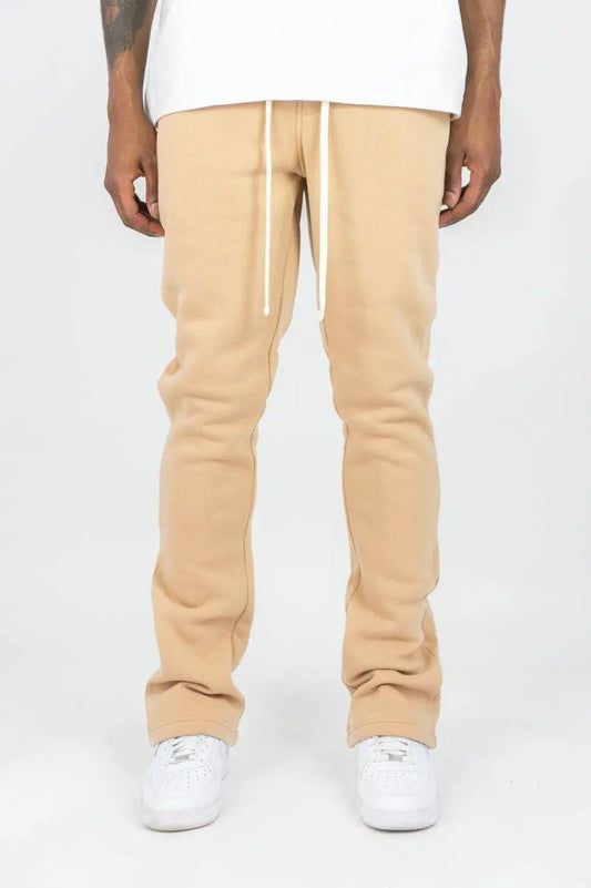 Rebel Minds Stacked Fleece Jogger - Beige - BLVD