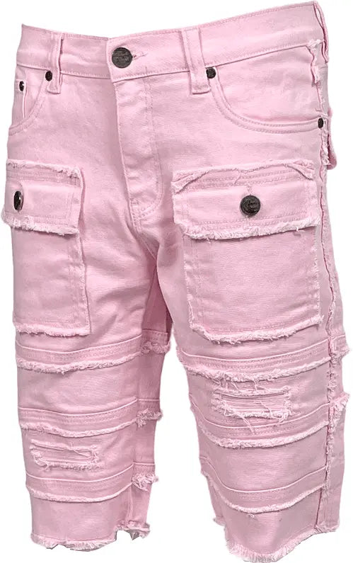 BT Frayed Men Jeans Shorts - Light Pink - BLVD