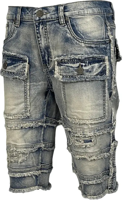 BT Frayed Men Jeans Shorts - Light Tint - BLVD