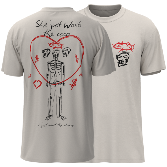 Point Blank Dinero Skull Luxe T-Shirt - Natural