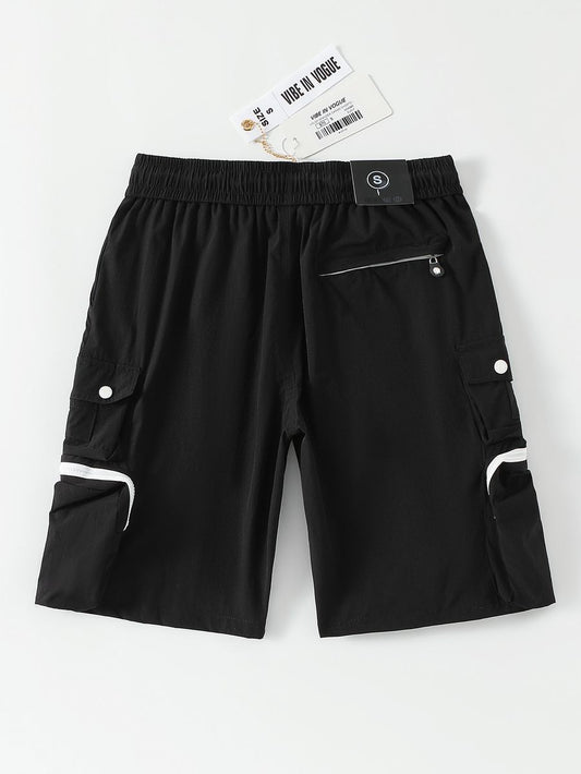 Vibe In Vogue - Men Cargo Shorts - Black