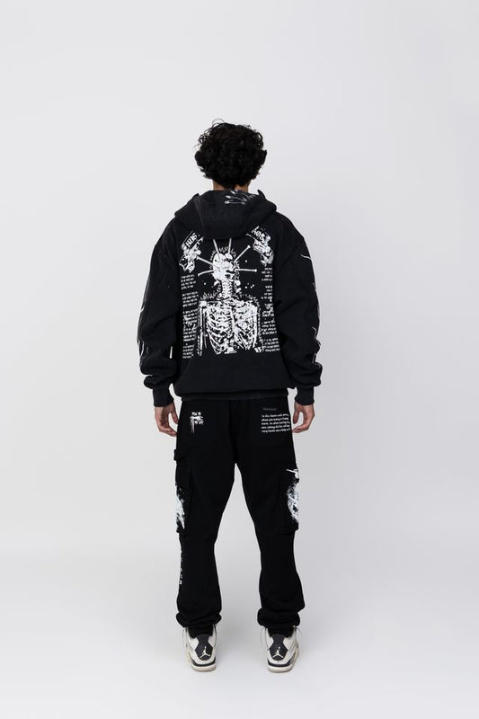 Point Blank - Night Ninja Hoodie & Cargo Sweatpants W Print And Stud - Set POINT BLANK