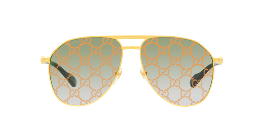 Gucci GG1220S Gold- Men Luxury Sunglasses Green Lens