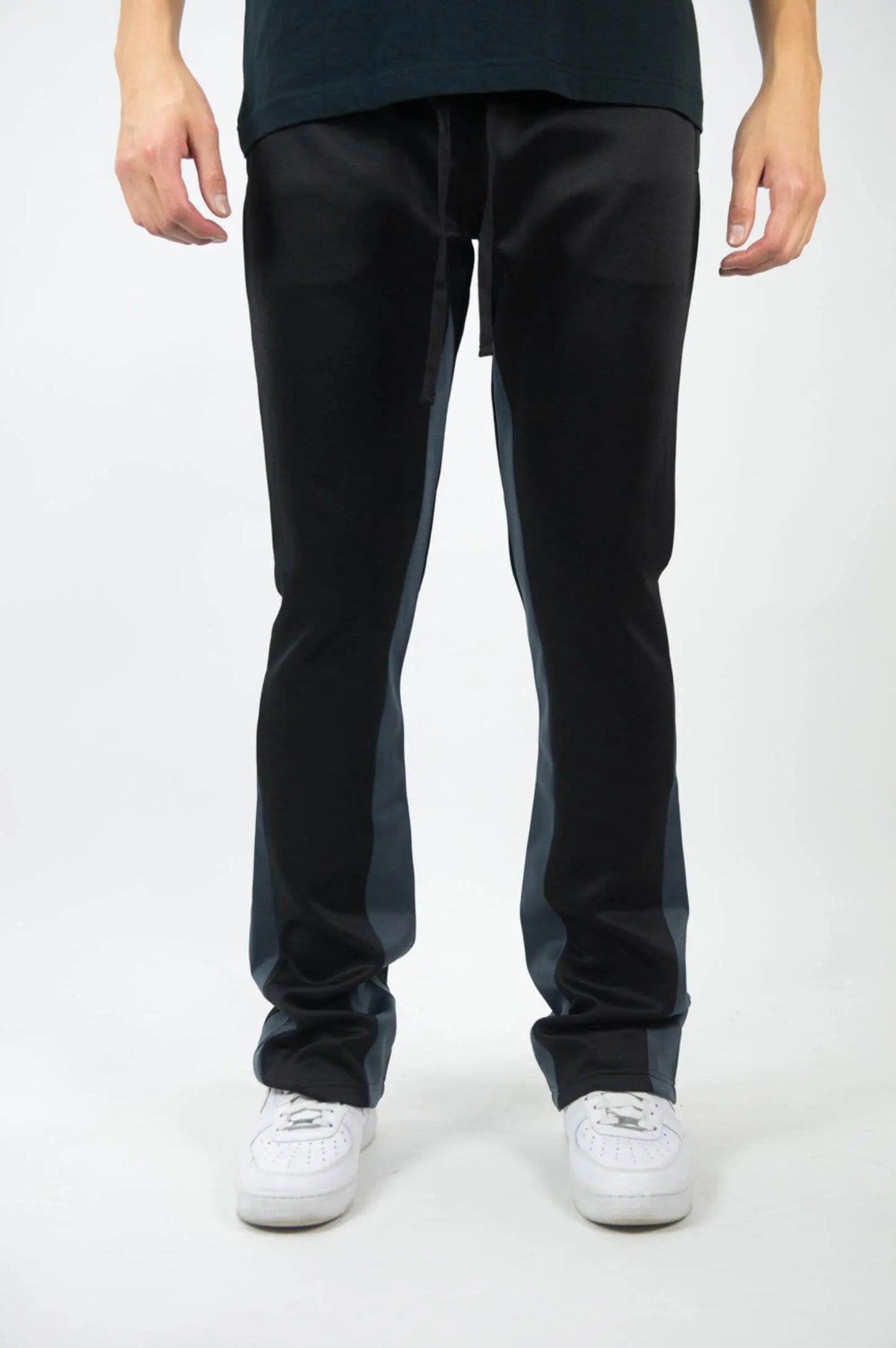 Rebel Minds One Stripe Stacked Track Pants - Black / Charcoal - BLVD