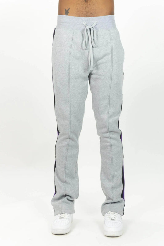 Rebel Minds Stacked Fleece W/ Taping Pants - Grey - BLVD