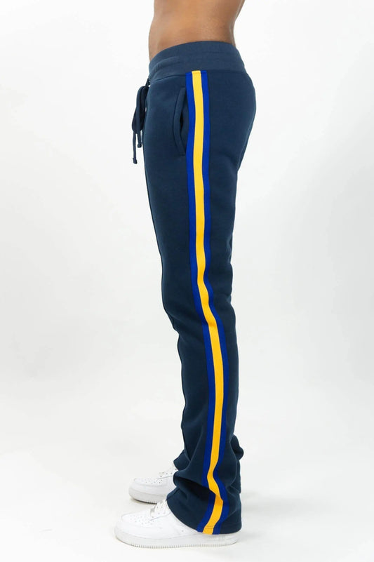 Rebel Minds Stacked Fleece W/ Taping Pants - Navy - BLVD