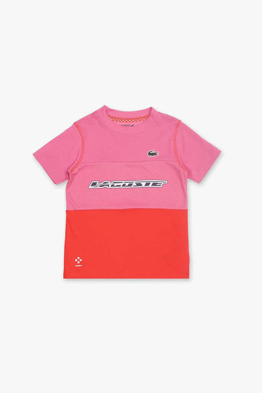Lacoste Kids' Tennis X Daniil Medvedev Jersey T-shirt - Ciy Pink Red - BLVD