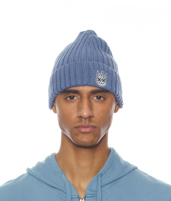 Cult Of Individuality Knit Hat W/ Peacoat And White - Blue Heaven