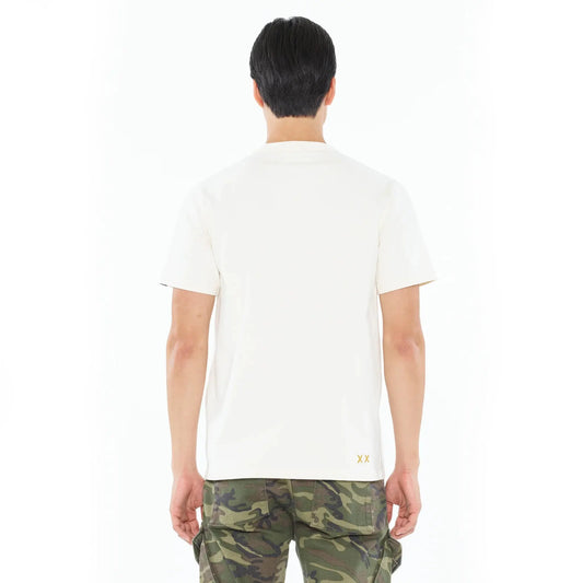 Cult Of Individuality - Short Sleeve Crew Neck Tee "Cuba" in Winter White - BLVD