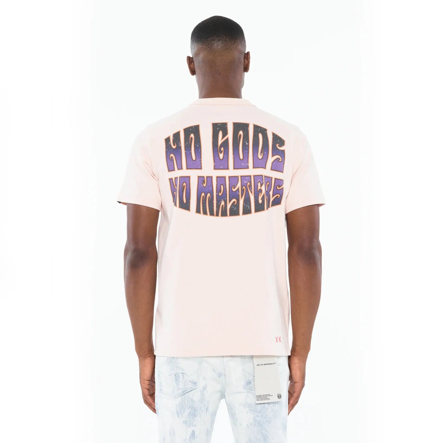 Cult Of Individuality - Short Sleeve Crew Neck Tee "Orthrus" in Powder Pink - BLVD