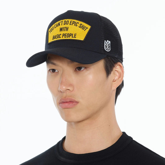 Cult Of Individuality - "Cant Do Epic Shit" Mesh Back Trucker Hat in Black - BLVD