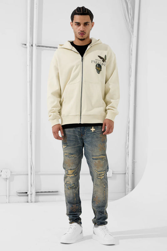 Jordan Craig - Butterfly Effect Zip Up Hoodie - Cream