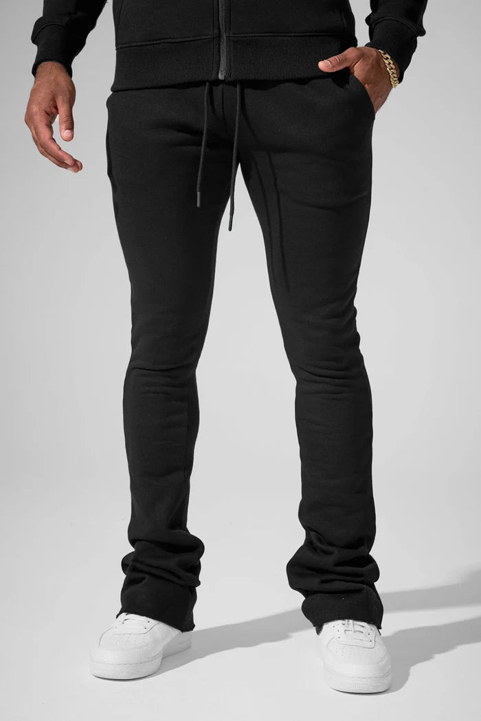 Jordan Craig Uptown Stacked Sweatpants - Black Jordan Craig