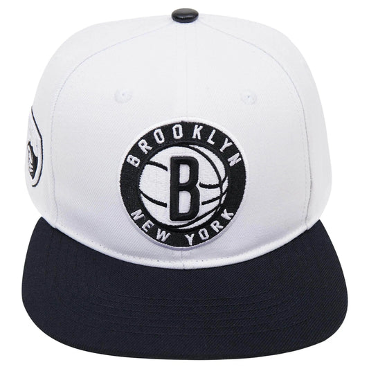 Pro Standard - Brooklyn Nets Logo Snapback Hat - White / Black - BLVD