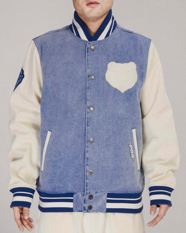 Pro Standard Memphis Grizzlies Varsity Blues Denim Varsity Jacket -  Denim / Linen