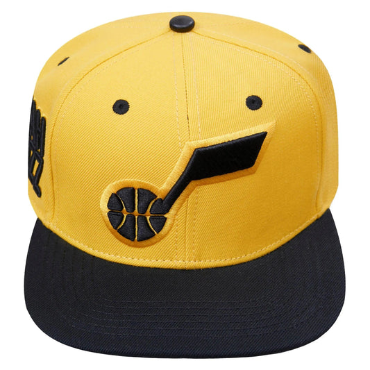 Pro Standard - Utah Jazz Retro Classic Primary Logo Wool Snapback Hat - Yellow / Black - BLVD