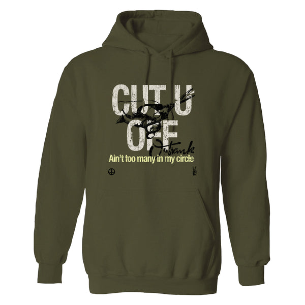 Outrank Cut U Off Hoodie - Military Green