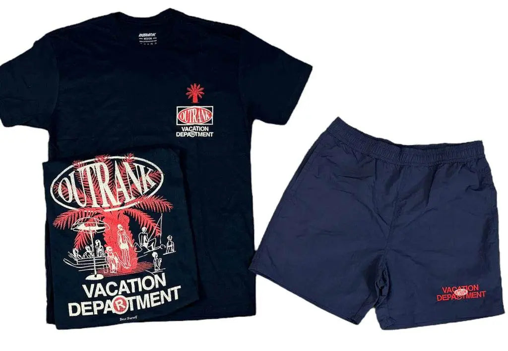 Outrank Vacation Department Shorts Set - Navy - BLVD
