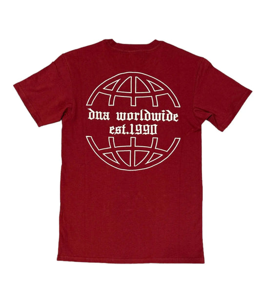 Dna Men Worldwide T-Shirt ( Maroon / Cream ) - BLVD