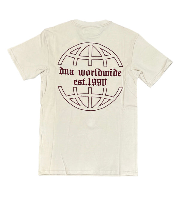 Dna Men Worldwide T-Shirt ( Cream / Maroon )