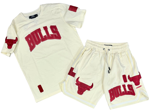 Pro Standard - Chicago Bulls Triple Tonal Tee & Short Set - Eggshell Red