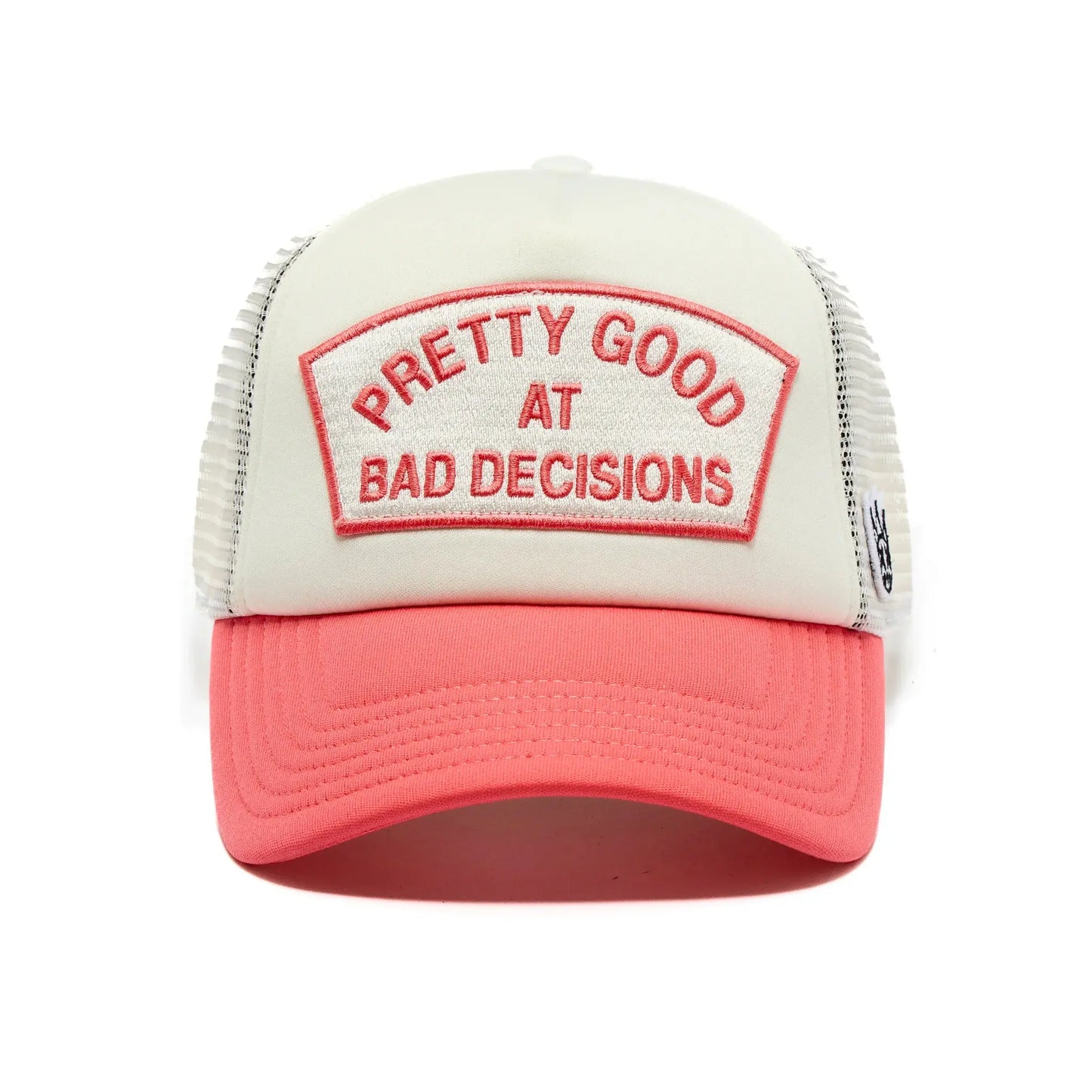 Cult Of Individuality - "Good At Bad Decisions" Mesh Back Trucker Hat in Winter White - BLVD