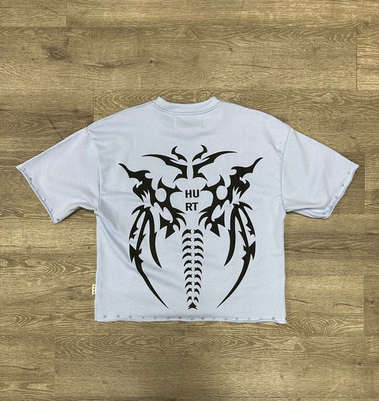 BKYS -"Hurt" F-terry Cropped T-shirt - Ice