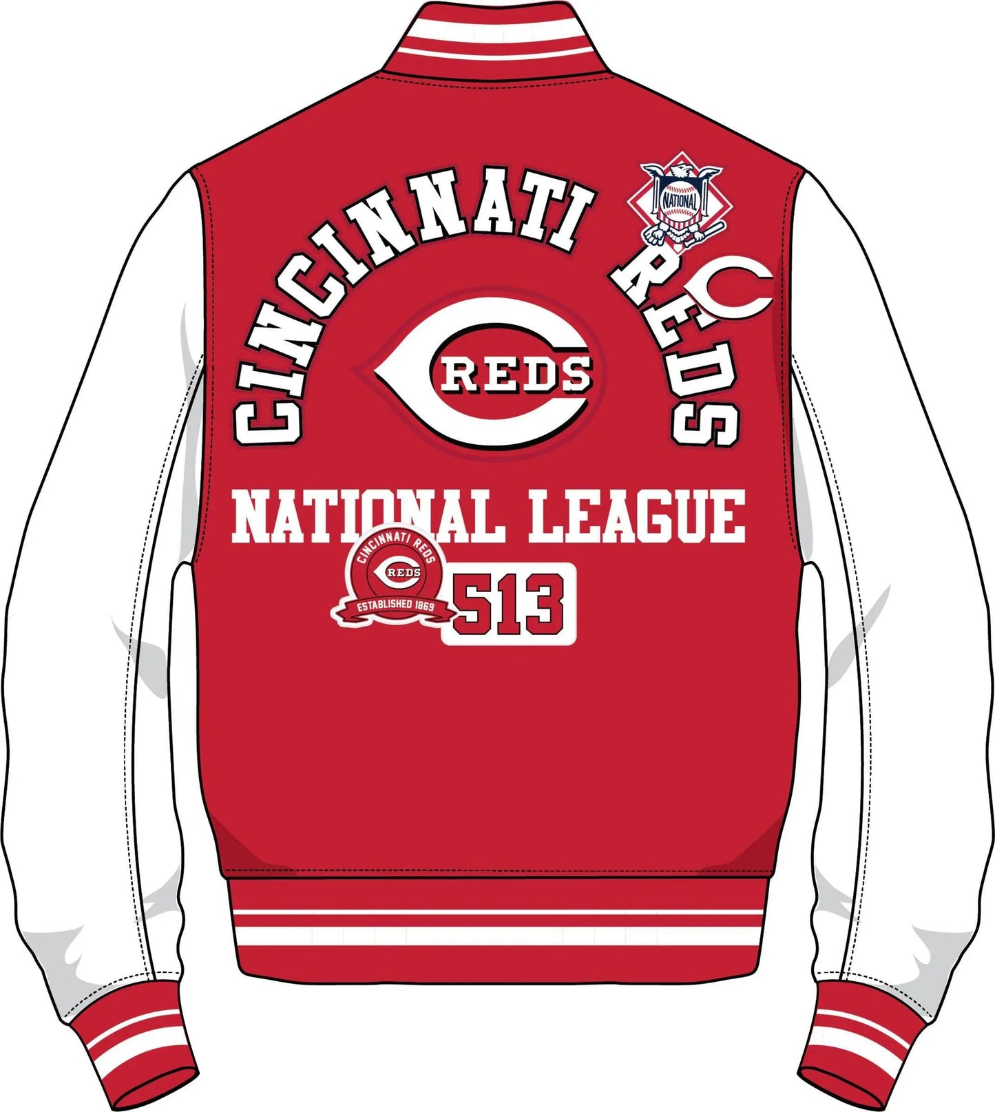 Pro Standard - Cincinnati Reds Area Code M Rib Wool Varsity Jacket - Red / White - BLVD