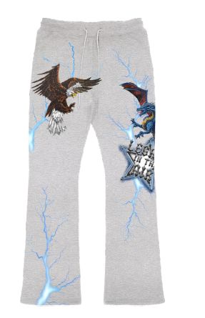 Roku - Men's Legend In The Air Zip Down Boxy Hoodie & Flare Sweatpants - Heather Grey ROKU STUDIO