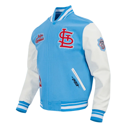 Pro Standard - Mlb St. Louis Cardinals Diy Pick Stitch Men's Varsity Jacket - University Blue / White - BLVD