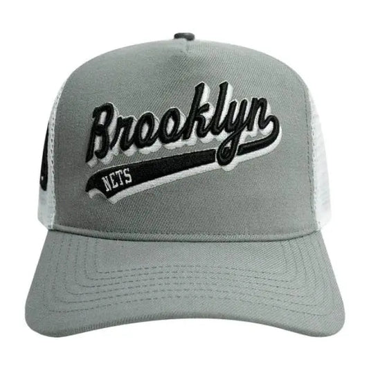 Pro Standard - Nba Brooklyn Nets Script Tail Trucker Hat - Gray - BLVD