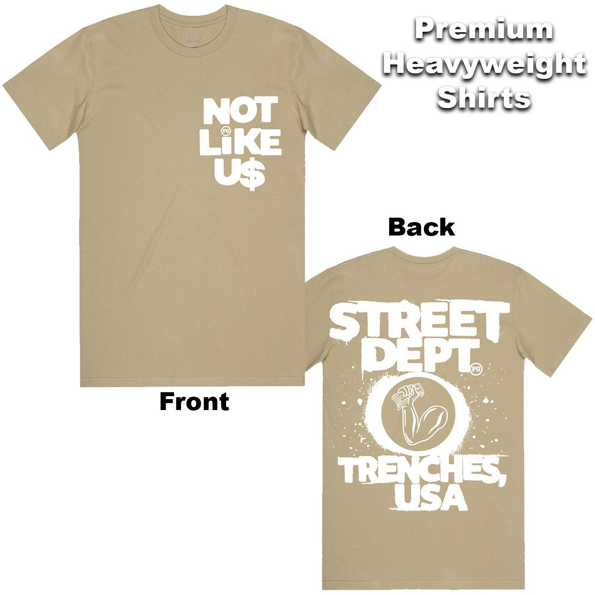 Pg Apparel Not Like Us Men T-Shirt - Khaki