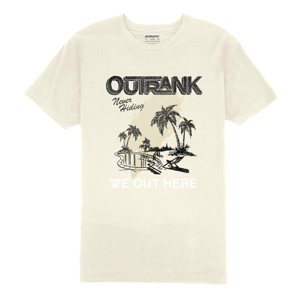 Outrank Never Hiding T-shirt - Vintage White