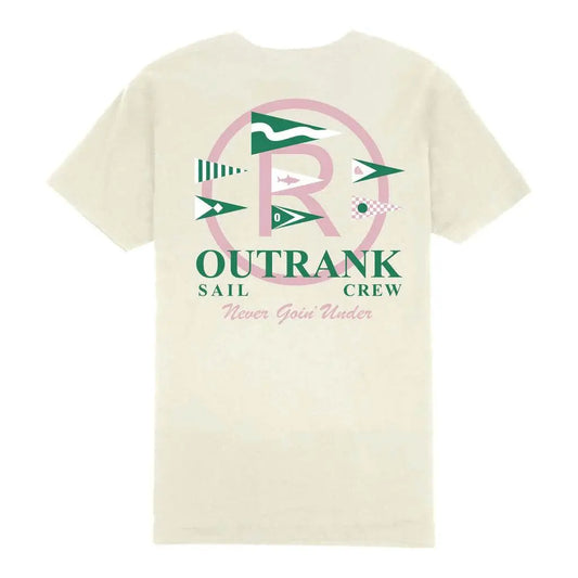 Outrank Sail Crew T-Shirt - Vintage White Pink - BLVD