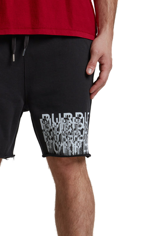 Purple Brand - Purple Print Sweatshorts - Black - P446-MGBD325