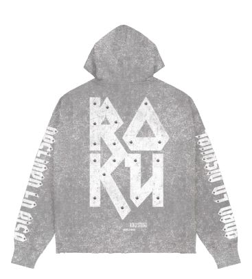 Roku - Riot Spirit Enzyme Washed Boxy Fleece Hoodie - Washed Grey