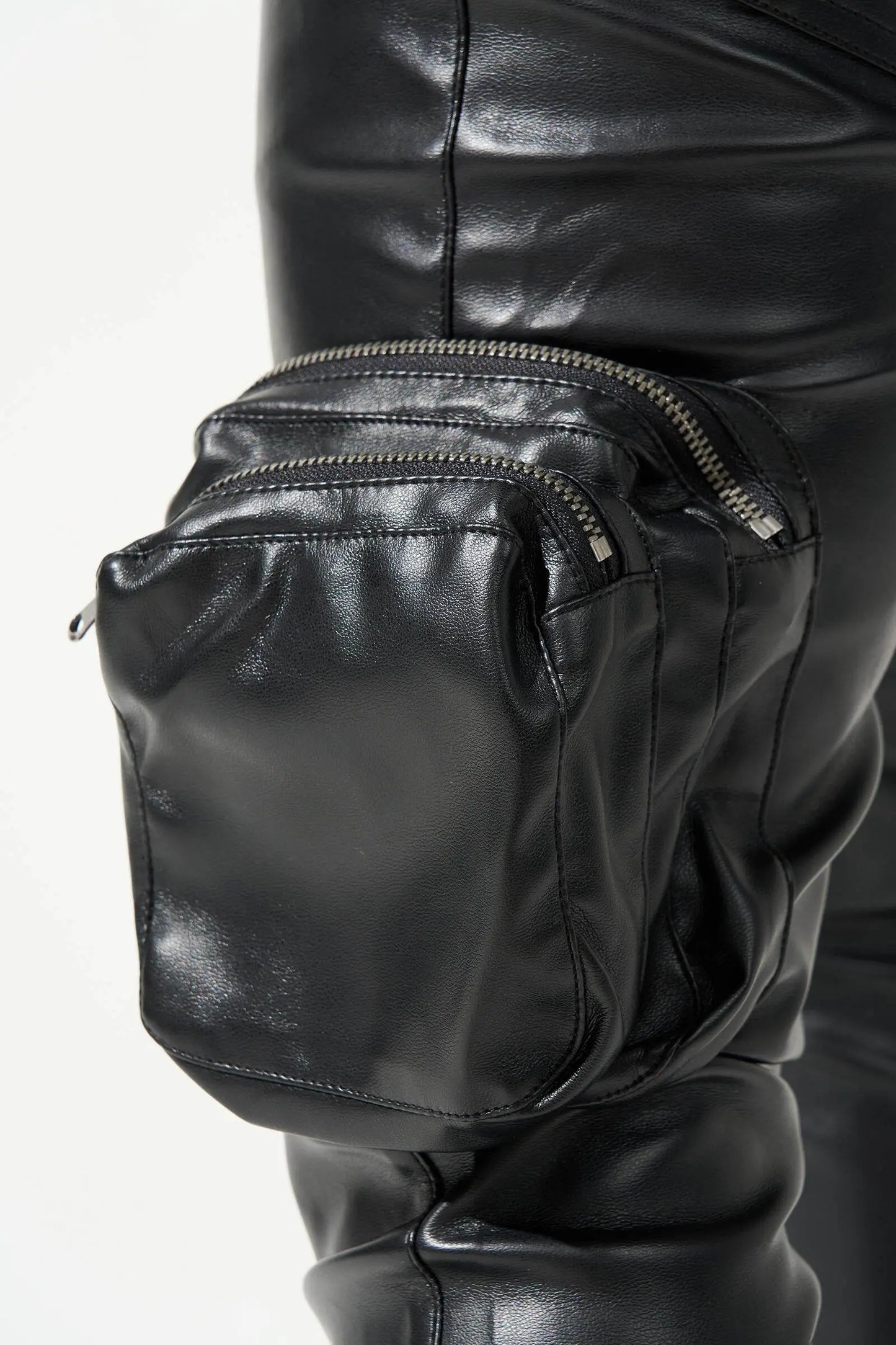 Serenede ''Rare'' Stacked Pants - Black Leather - BLVD